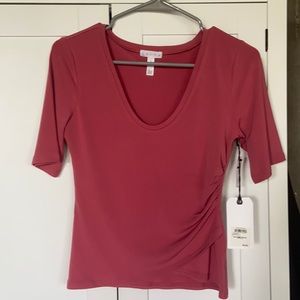 Pink three quarter sleeve top